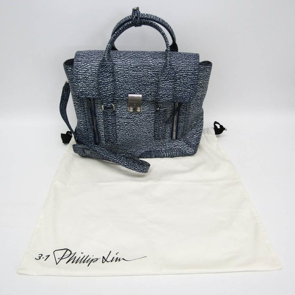 Phillip Lim 3.1 Blue Textured Women's Bag - Picture 15 of 15